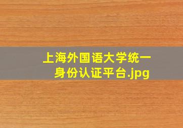 上海外国语大学统一身份认证平台