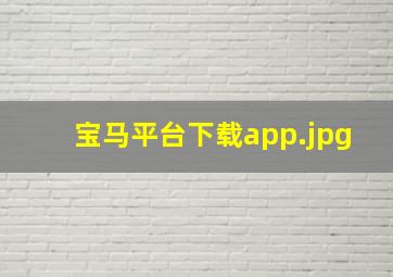 宝马平台下载app