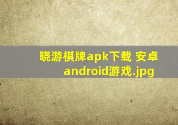 晓游棋牌(apk)下载 安卓android游戏