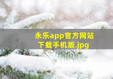 永乐app官方网站下载手机版