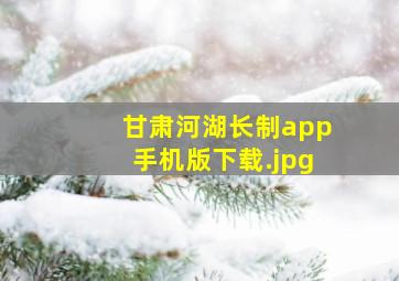 甘肃河湖长制app手机版下载