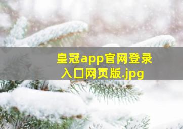 皇冠app官网登录入囗网页版