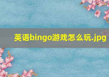 英语bingo游戏怎么玩