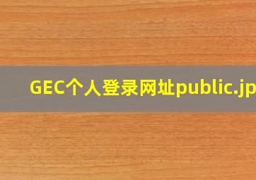 GEC个人登录网址public