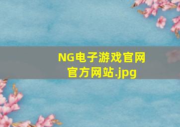 NG电子游戏官网官方网站