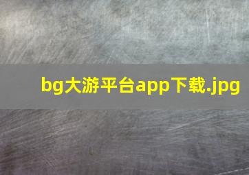 bg大游平台app下载