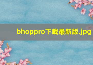 bhoppro下载最新版