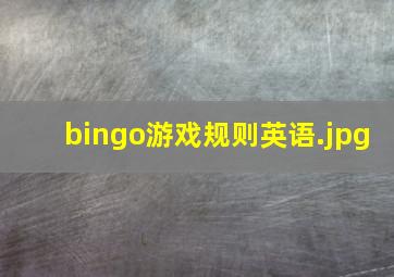 bingo游戏规则英语