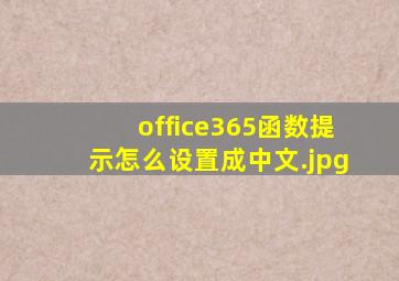 office365函数提示怎么设置成中文
