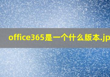 office365是一个什么版本