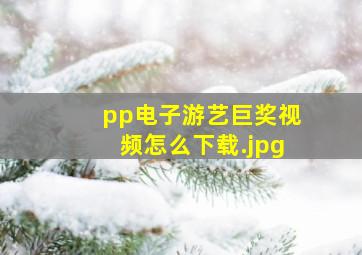 pp电子游艺巨奖视频怎么下载