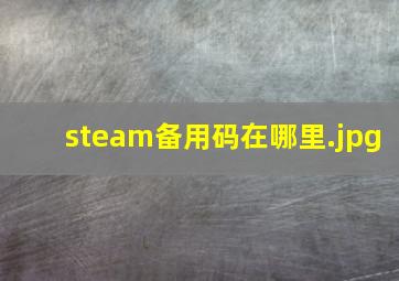 steam备用码在哪里
