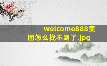 welcome888集团怎么找不到了