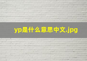 yp是什么意思中文